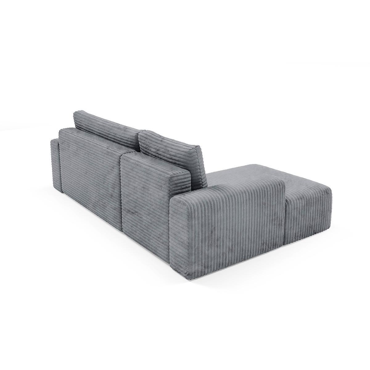ECKSOFA Romeo 3 Sitzplätze Dunkelgrau - Grau, Holz (268/163cm) - Petits-meubles