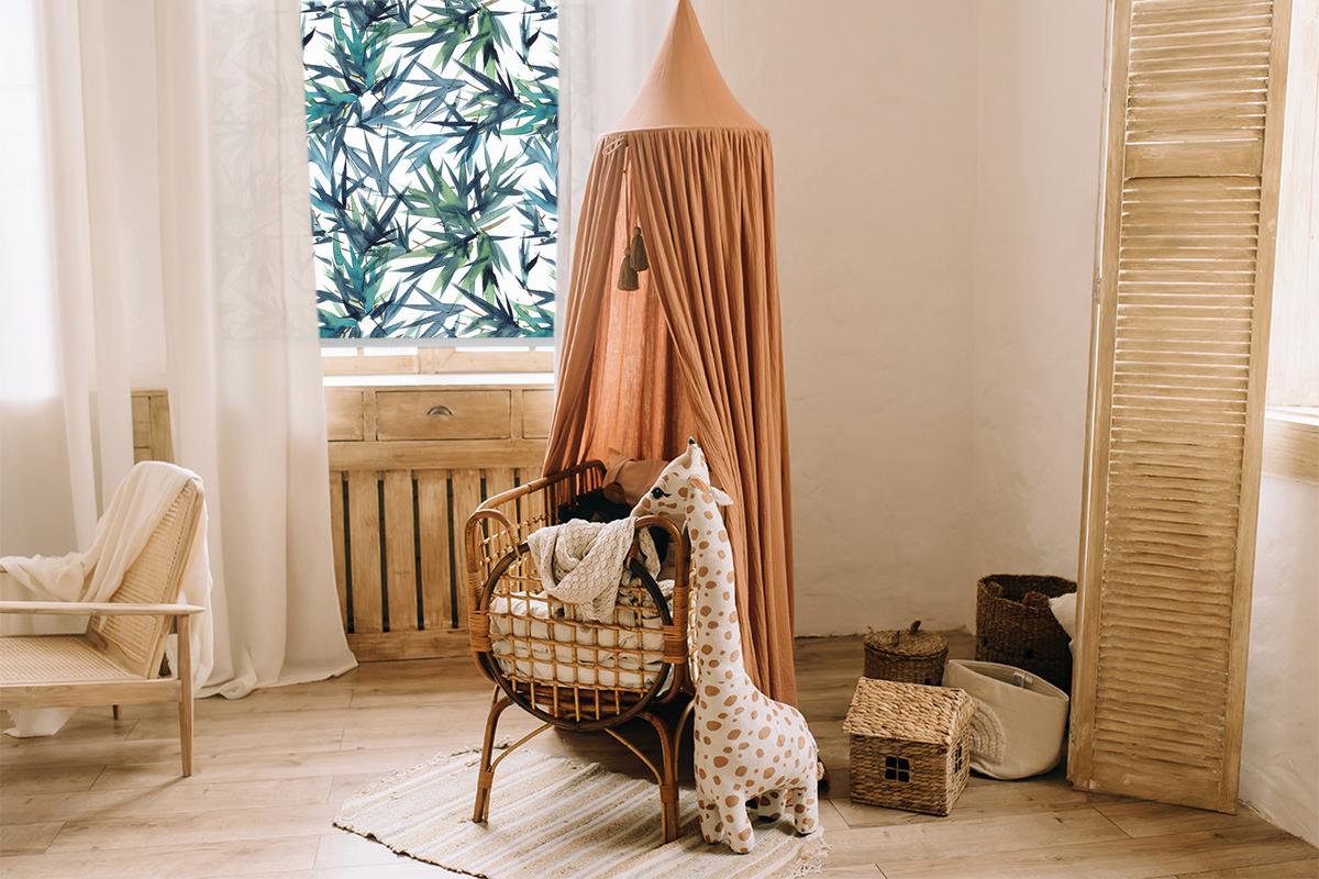 INNENROLLO - Fensterrollo - Rollo - 90x180 cm - Blätter - Weiß, Kunststoff (90/180/0.5cm) - TULUP