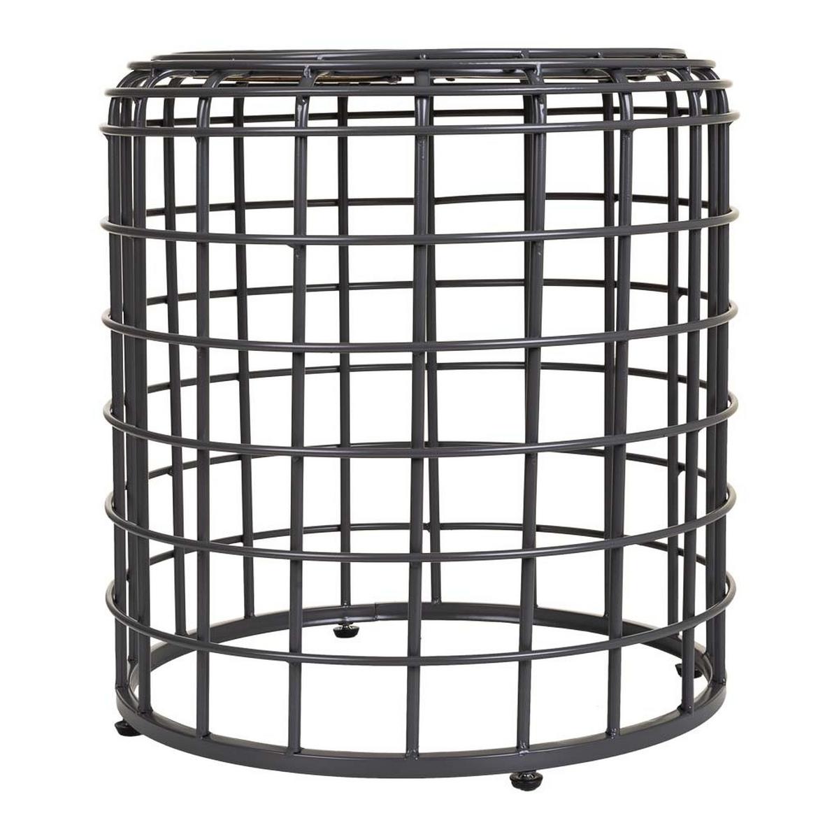 TISCH aus Metall und Holz, schwarz, 44x45cm - Multicolor, Metall (44/44/45cm) - Wanderlust