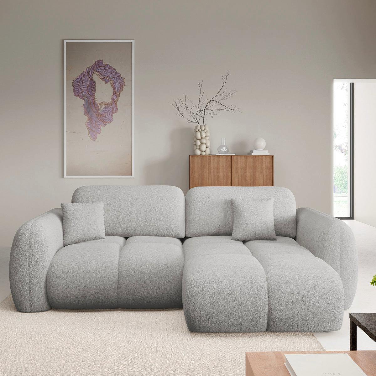 ECKSOFA Livio 3 Sitzplätze Hellgrau - Hellgrau, Holz (270/165cm) - Petits-meubles