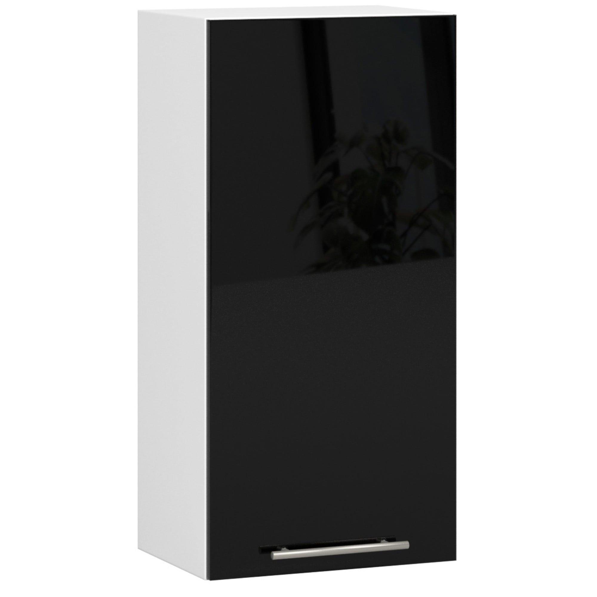 HÄNGESCHRANK Weiß, Schwarz Glanz 72/40/30 - Schwarz Hochglanz/Weiß, Holzwerkstoff (40/72/30cm) - RAUMHIRSCH FURNITURE