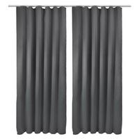 VORHANG Amelie BK mit Kräuselband 140x245cm Anthrazit (2tlg) - Anthrazit, Textil (140/245/1cm) - Beautissu 