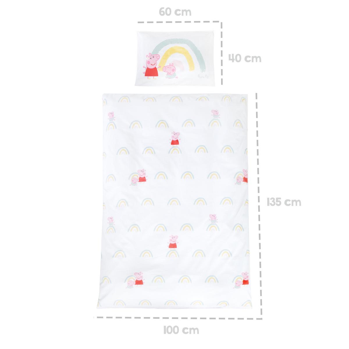BABYBETTWÄSCHE Peppa Pig 100x135 cm - Weiß, Textil (100/135cm) - Roba