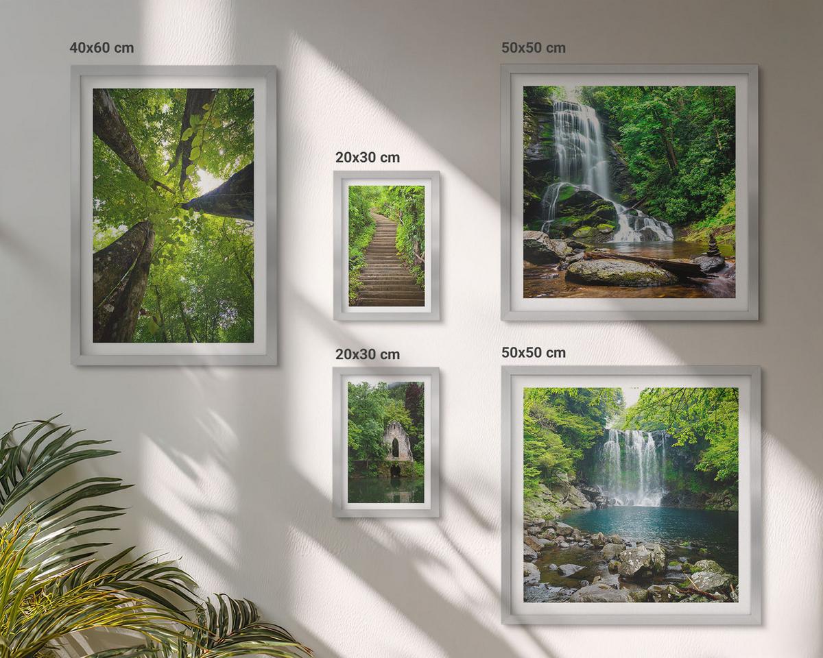 BILDER SET 5er Set - 50x50 cm & 20x30 cm & 40x60 cm Silberner Rahmen - Denkmäler Europas in warmen Farben - Silberfarben, Kunststoff (40/60cm) - TULUP