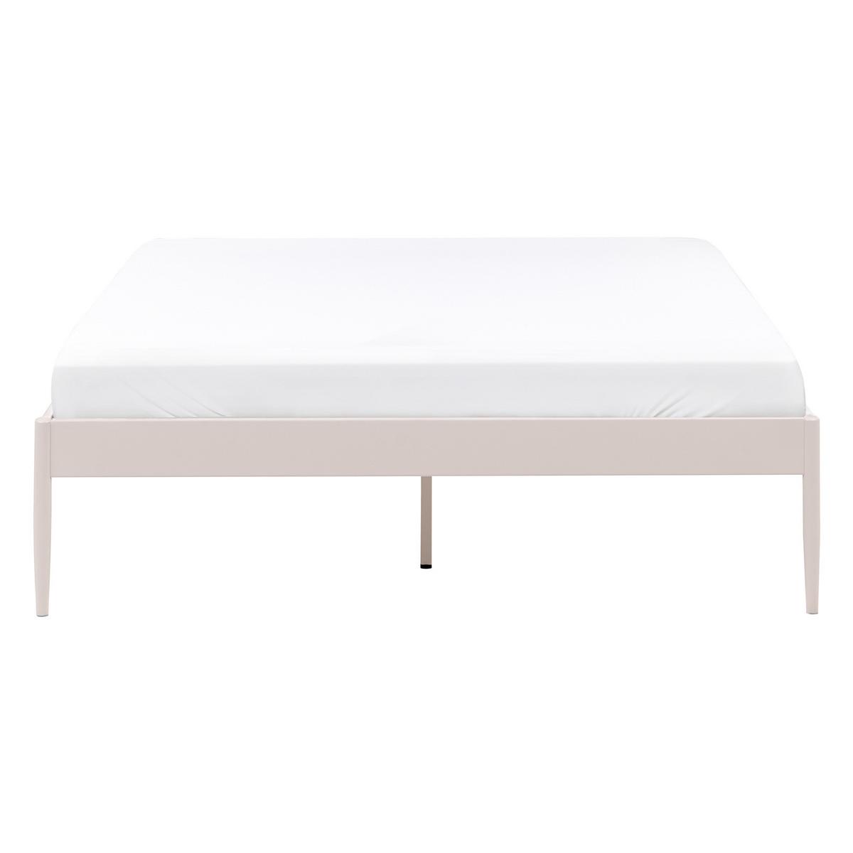 BETT mit Lattenrost 140/200 Stahl Hellbeige Vaurs - Beige, Metall (140/200cm) - Beliani