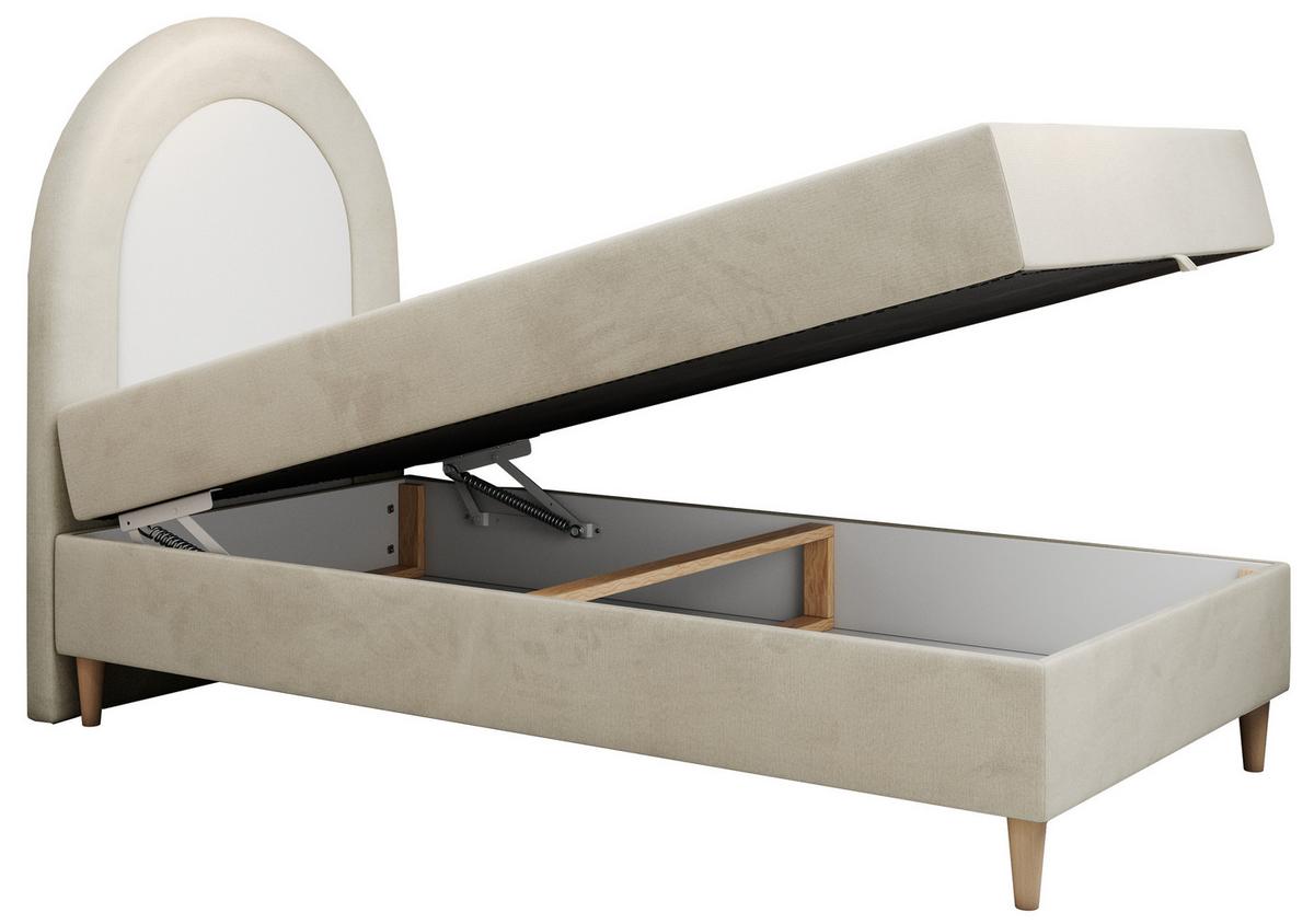 BOXBETT NEST 90/180 Beige Velvet hydrophob - H3 - Beige, Holz/Textil (90/180cm) - MKS