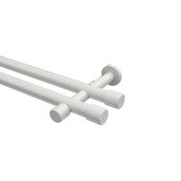 GARDINENSTANGE Prestige Santo 160 cm, 2-läufig (ohne Ringe), 20 mm Ø Weiß - Weiß, Metall (160cm) - INTERDECO