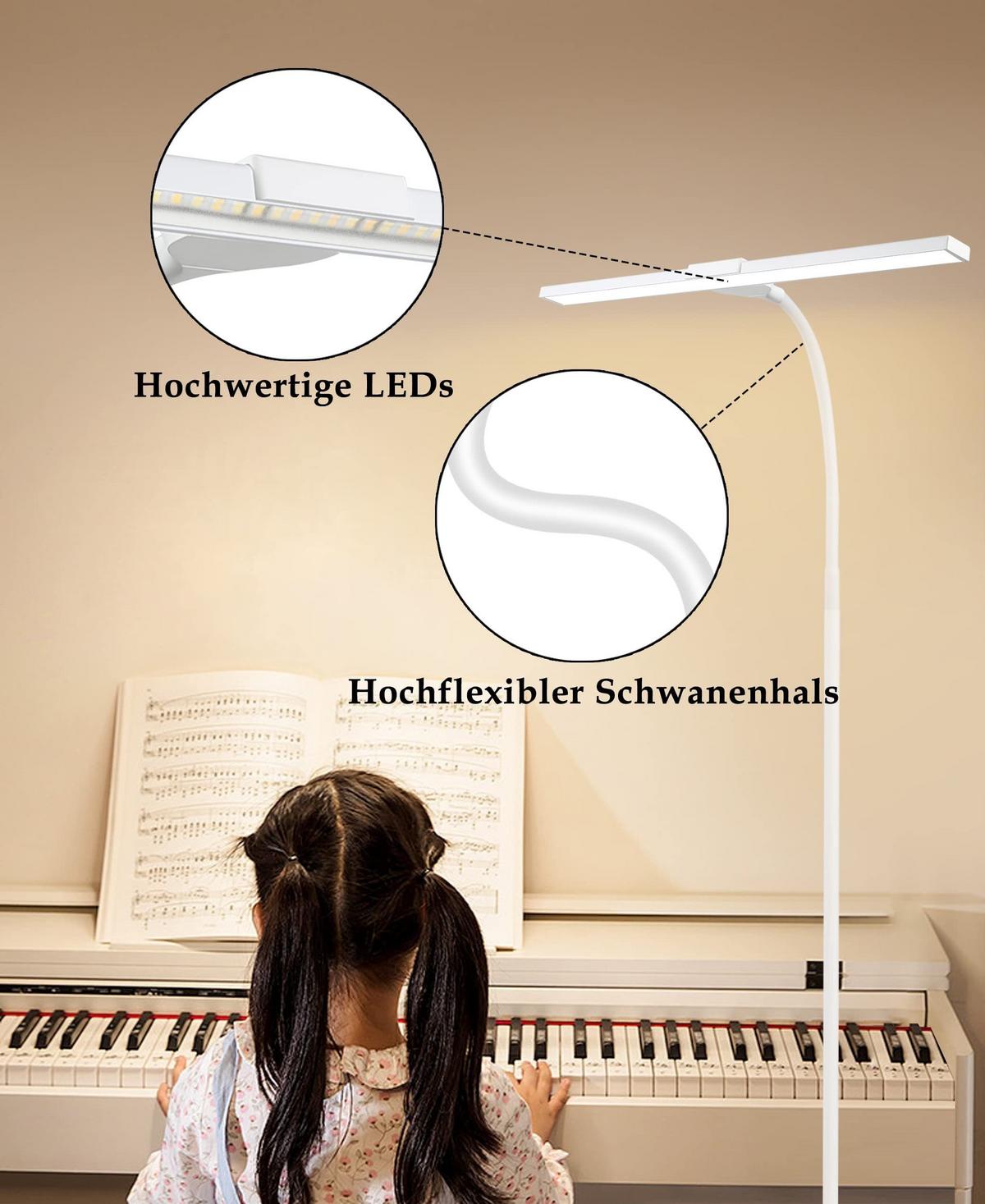 STEHLAMPE Lichtwin 26.0/22.0/156.0 cm - Weiß, Metall (156/26/22cm) - ZMH