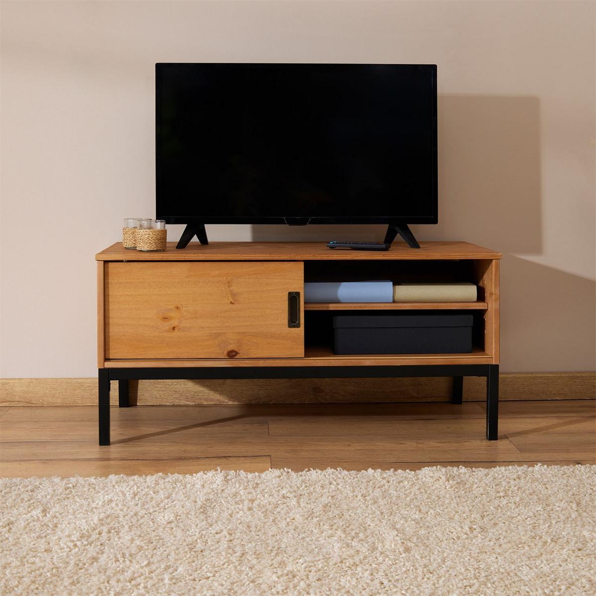 LOWBOARD SELMA - Hellbraun, Holz (98/47/47cm) - IDIMEX
