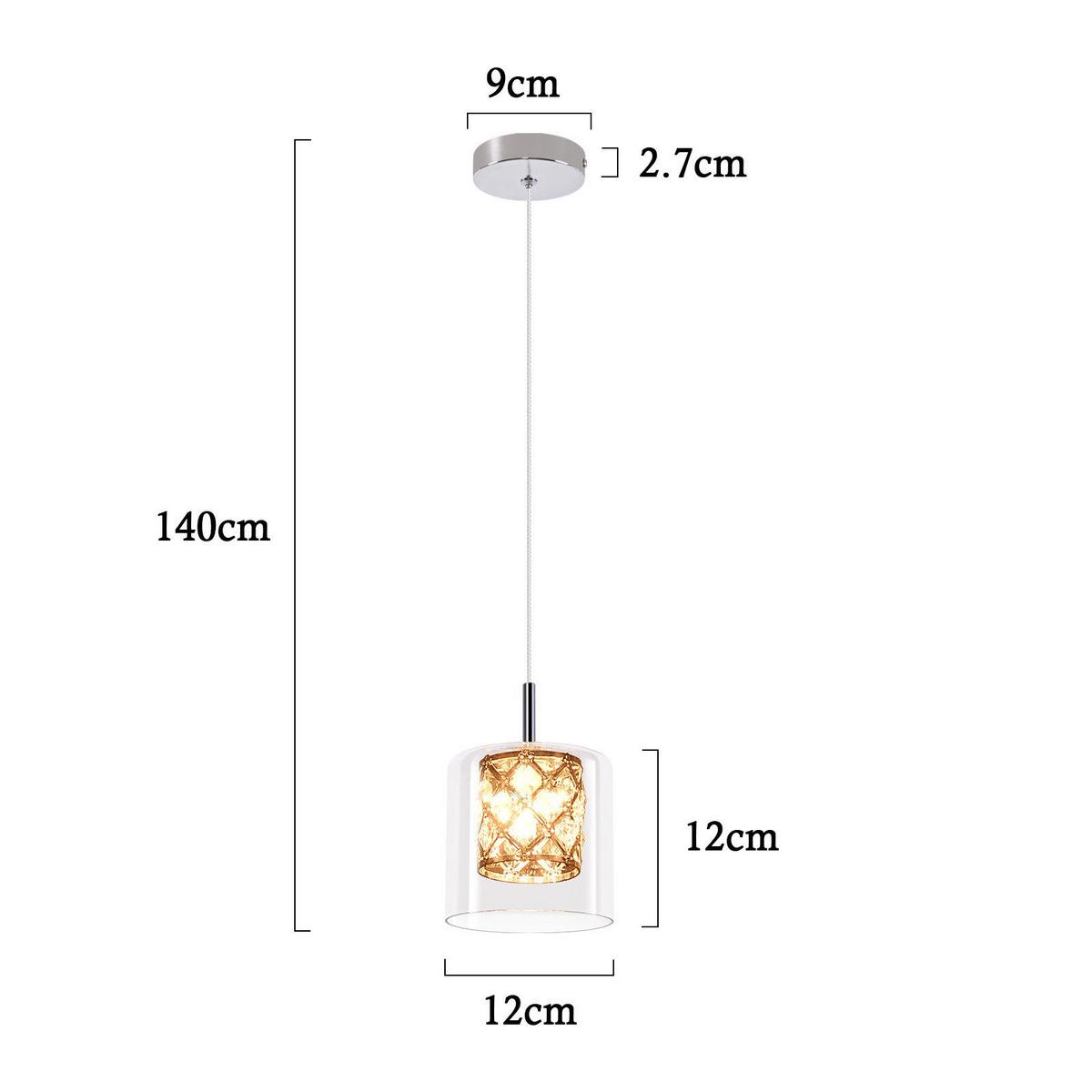 PENDELLEUCHTE Margie 9/9/140 cm - Silberfarben, Metall (9/9/140cm) - Nettlife