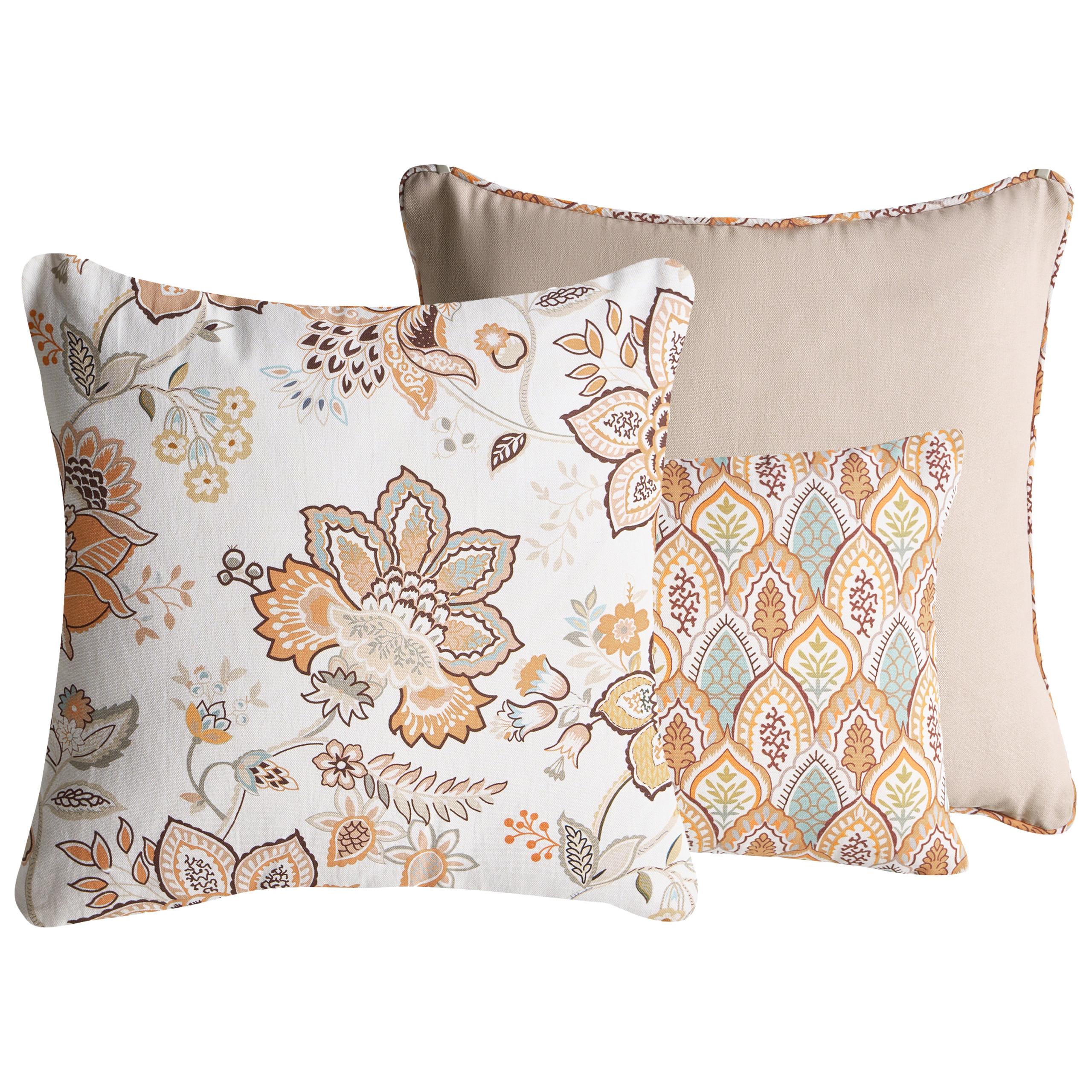 DEKOKISSEN 3er-Set Bunt 45/45 cm Hopea - Multicolor, Textil (45/45cm) - Beliani