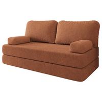 BETTSOFA NIKSI aus Schaumstoff Bucle-Stoff Orange Schlaffunktion - Orange, Textil (170/86/80cm) - MASSENO