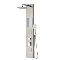 DUSCHPANEEL Monterra mit Mischbatterie RVS Chrom - 140 x 20 cm - Chromfarben, Holz (20/140/7cm) - Badplaats