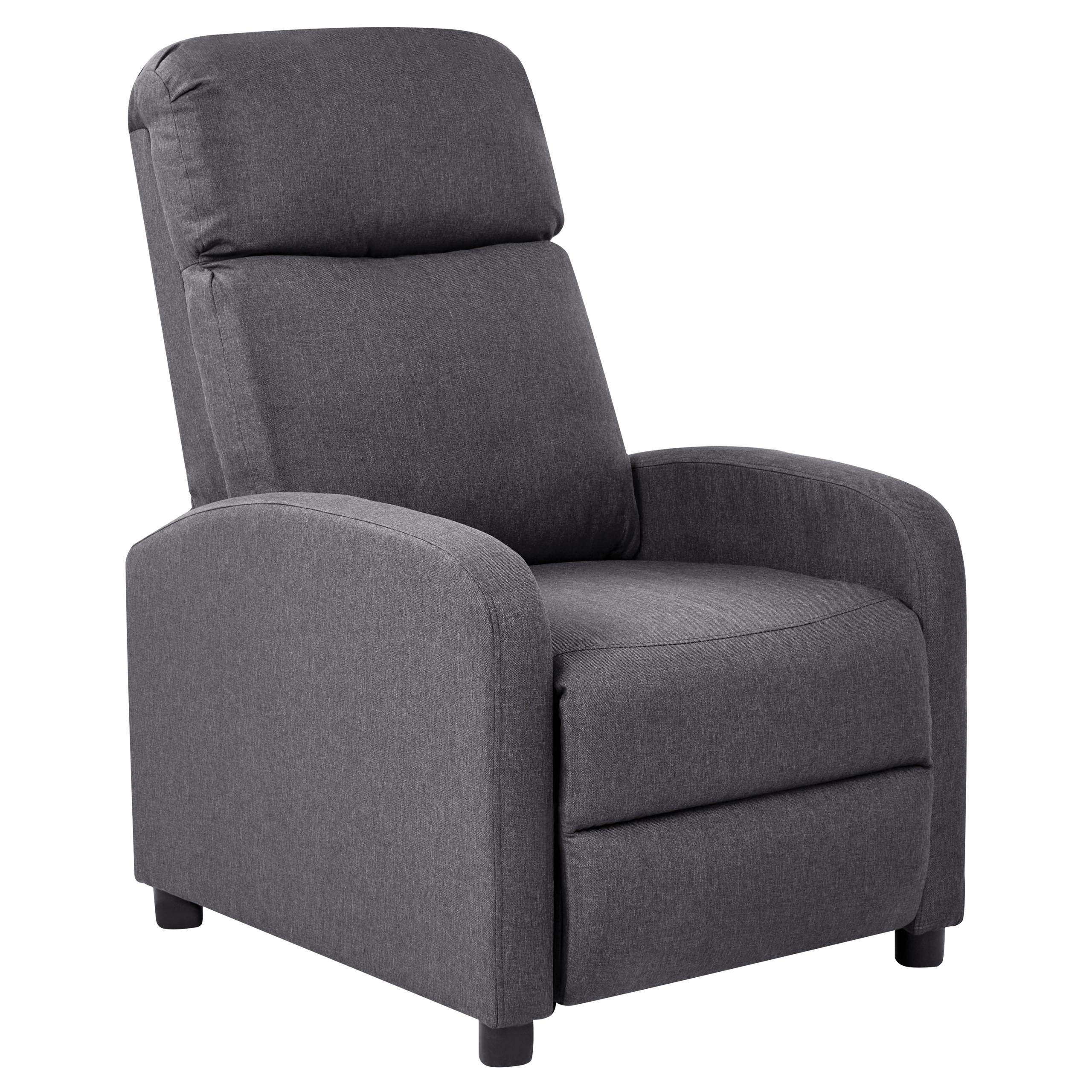 FERNSEHSESSEL Dunkelgrau Eminence - Dunkelgrau/Schwarz, Textil (66/103/74cm) - Beliani
