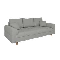 3-SITZER-SOFA Alma Hellgrau Cord - Hellgrau/Braun, Holz/Textil (210/81/93cm) - S-Style Möbel