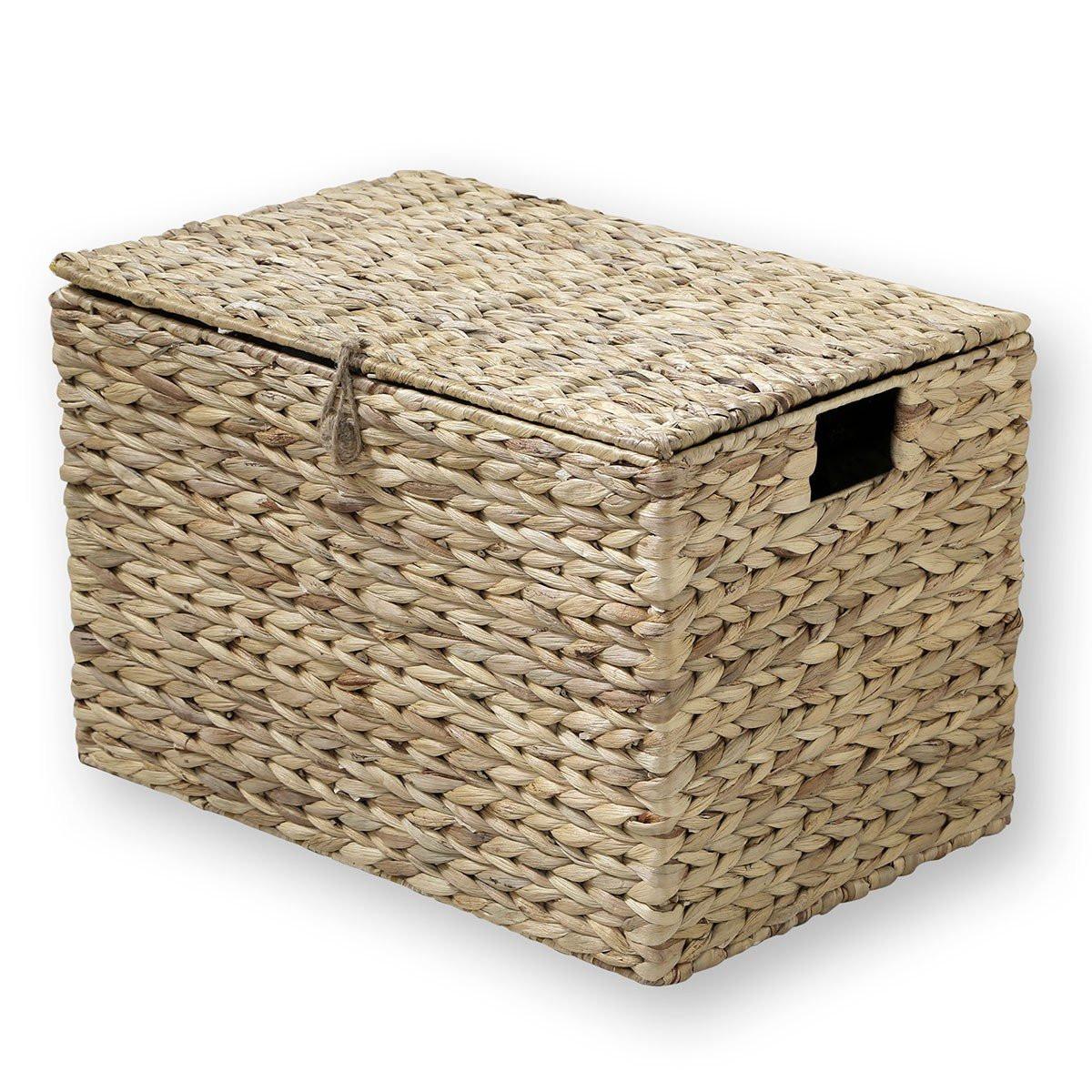 WASSERHYAZINTHEN-TRUHE mit Deckel 50/33/35 cm - Eichefarben, Naturmaterialien (35/33/50cm) - Calicosy