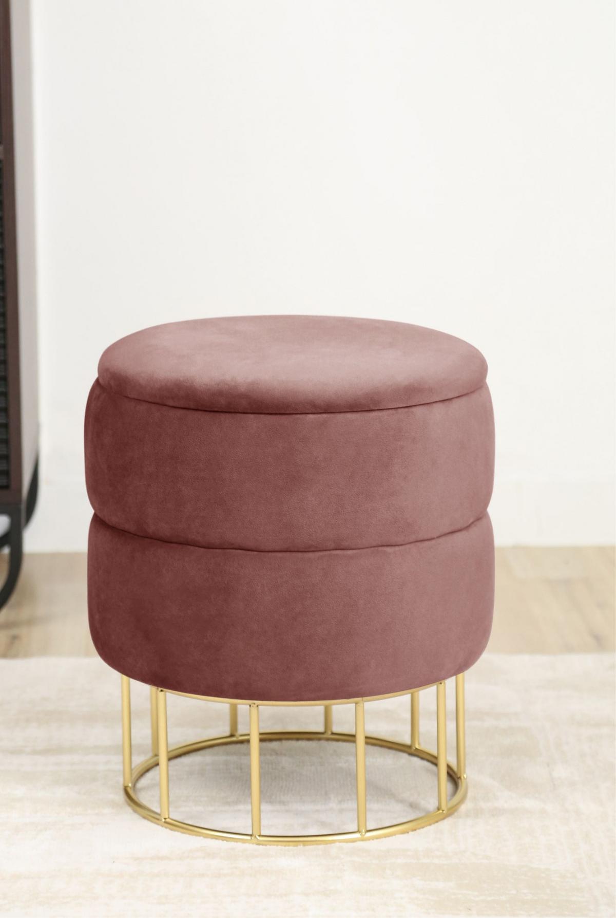 SITZHOCKER mit Stauraum, Polsterhocker Rosa 37/42/37 - Rosa, Textil (37/42/37cm) - RAUMHIRSCH FURNITURE