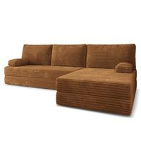 ECKSOFA ANKO modulares Boneless Sofa mit Schlaffunktion Orange Kordstoff - Orange, Textil (270/160cm) - MASSENO