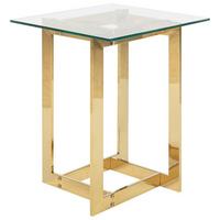 BEISTELLTISCH Glas gold quadratisch 40/40 cm Crystal - Transparent/Goldfarben, Glas (40/40/52cm) - Beliani