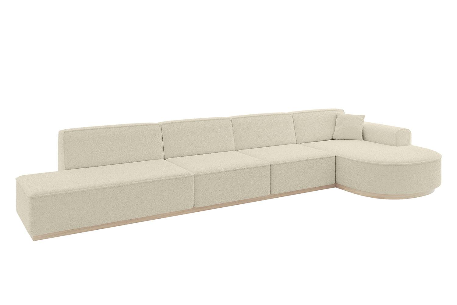 ECKSOFA Ottomane Rechts ARRIO-L3 - 413x171x83 cm Beige - Beige, Holzwerkstoff/Textil (413/171cm) - ALTDECOR