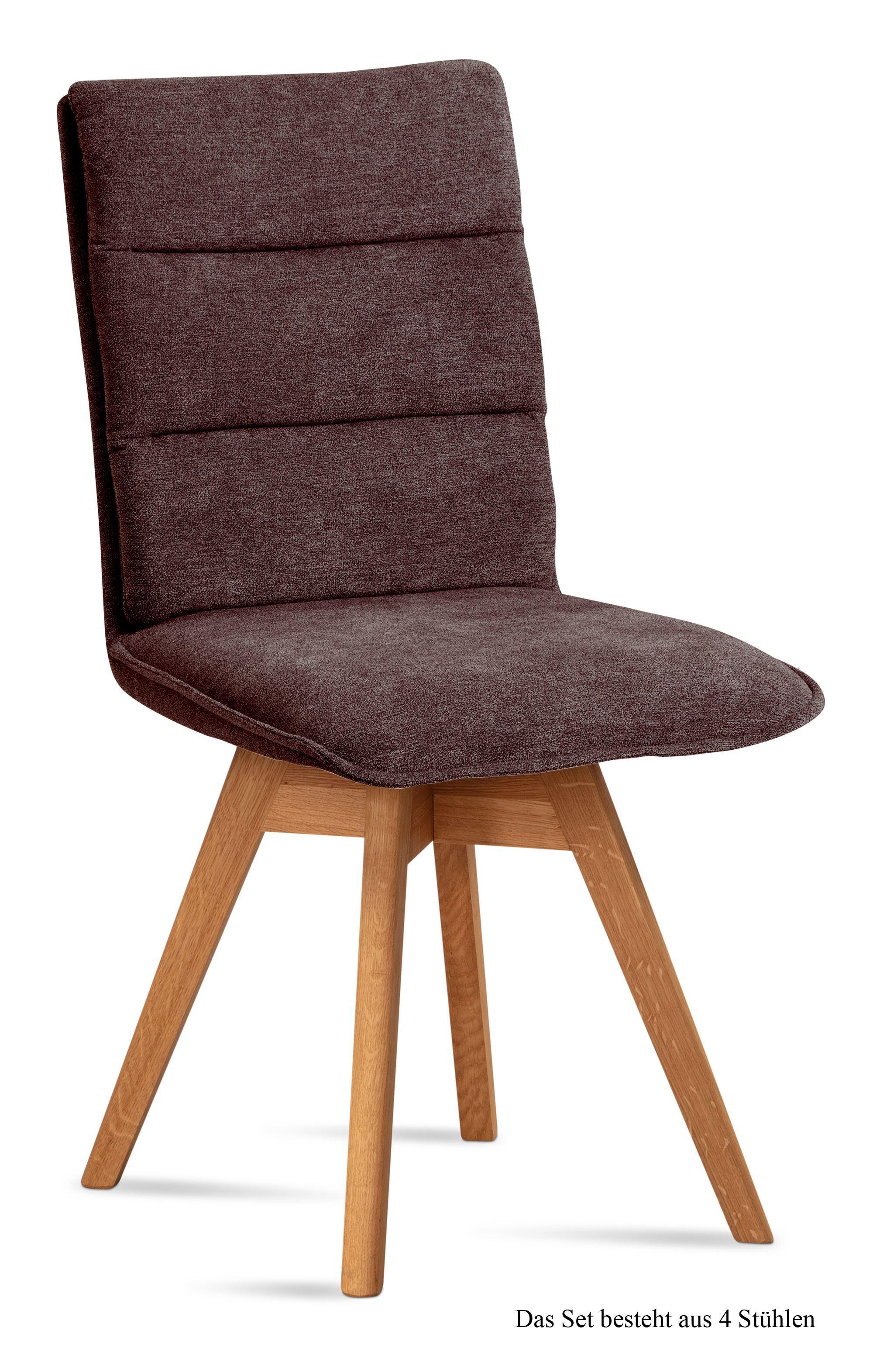 ESSZIMMERSTUHL drehbar (4er-Set) Dorle 47x92x60 Eiche geölt/Braun - Eichefarben/Braun, Kunststoff (60/92/47cm) - 58aufmkessel