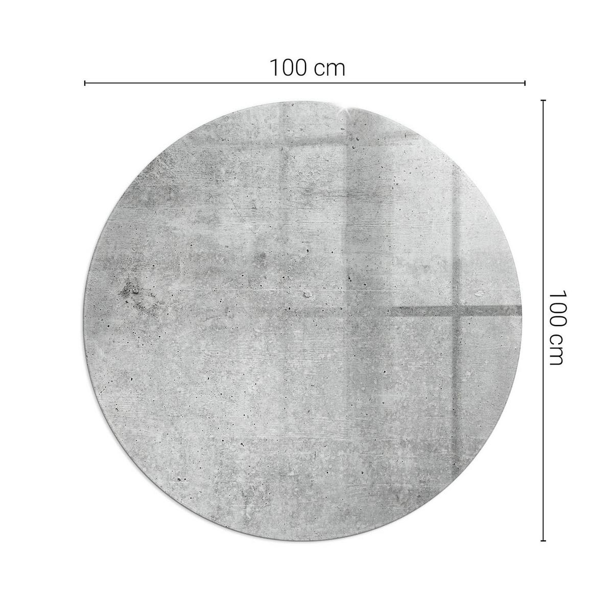 GLASPLATTE für Kamin Ø 100 cm - Grau, Glas (100/100/0.4cm) - TULUP