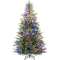 WEIHNACHTSBAUM mit 300 mehrfarbigen LEDs 210cm Grün - Grün, Metall (210cm) - COSTWAY