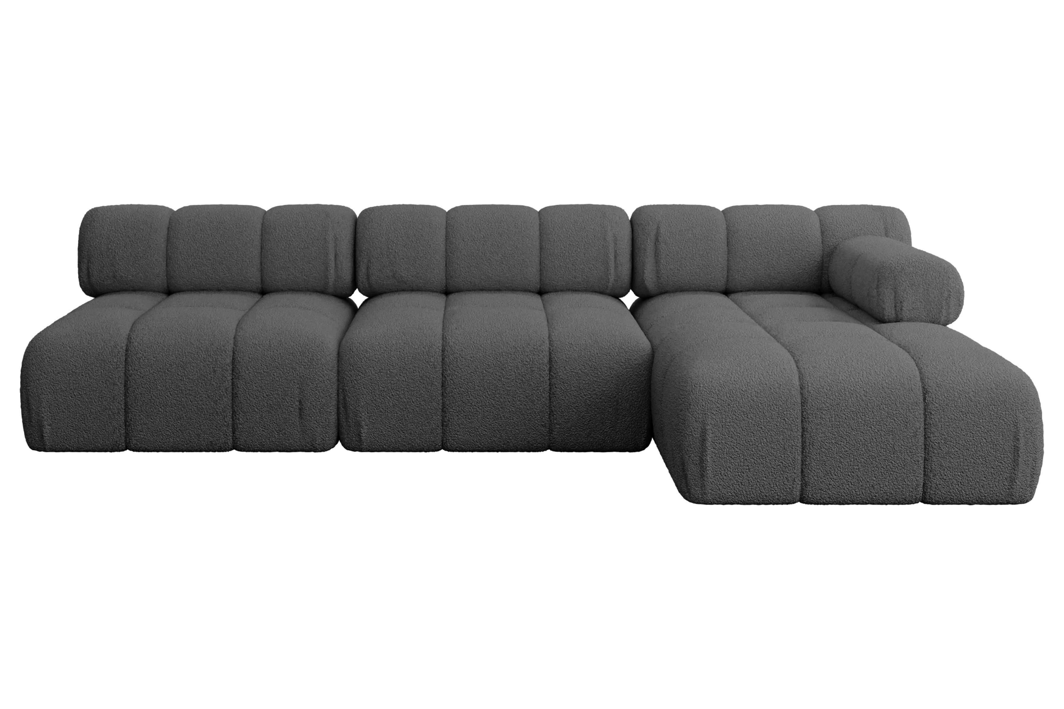 ECKSOFA modulares Sofa Razon-L2 - 285x160x70 cm Grau Bouclé - Grau, Holzwerkstoff/Textil (285/160cm) - ALTDECOR