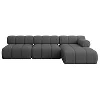 ECKSOFA modulares Sofa Razon-L2 - 285x160x70 cm Grau Bouclé - Grau, Holzwerkstoff/Textil (285/160cm) - ALTDECOR