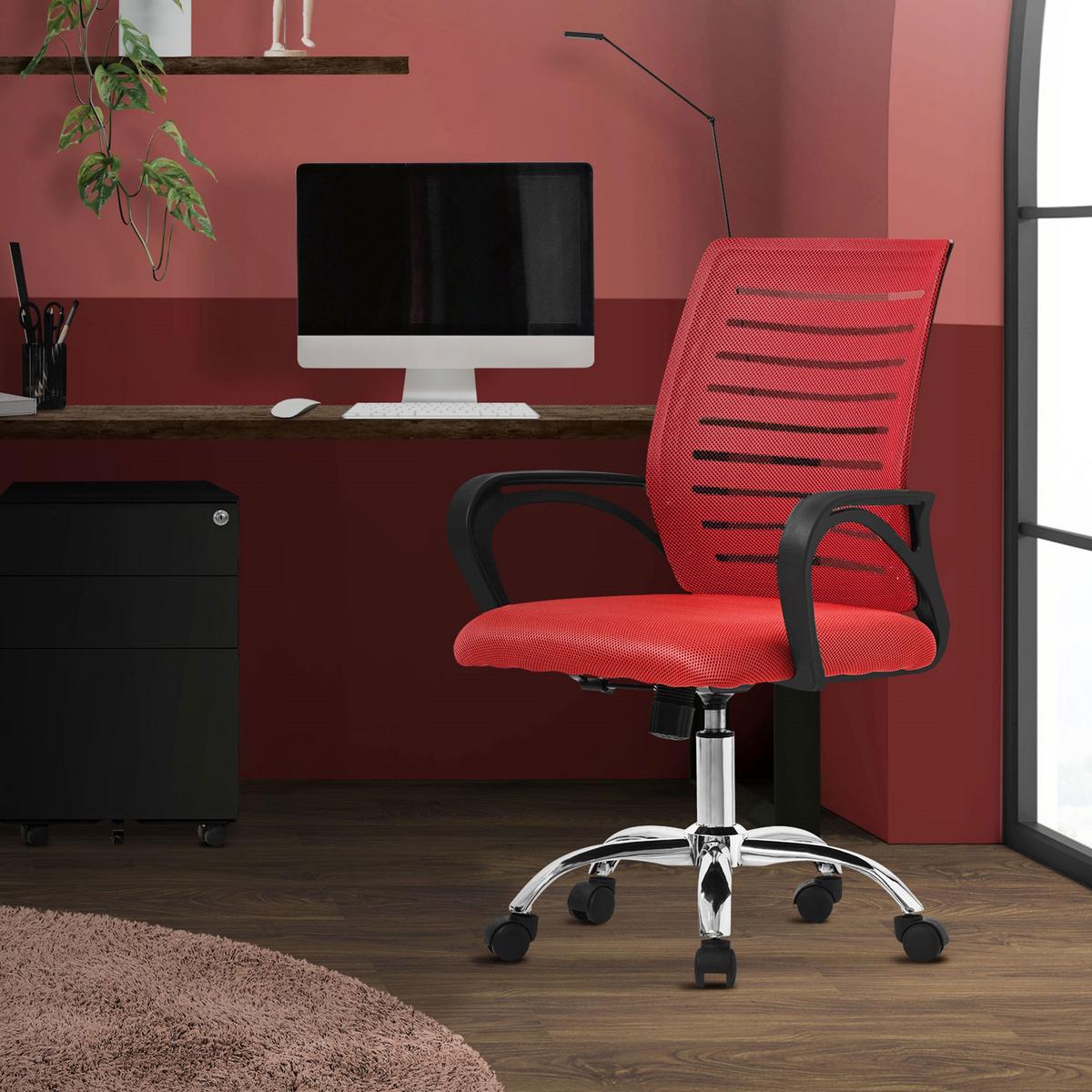 BÜROSTUHL Rot - Rot, Metall (54/99/59cm) - ML-DESIGN