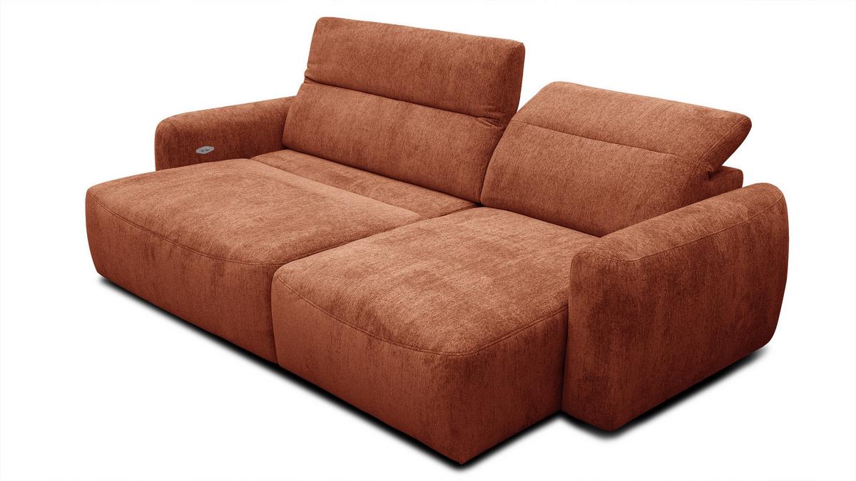 ECKSOFA NERO 4-Sitzer, orange - Schwarz/Orange, Holz/Textil (272/81/159cm) - Wozimo