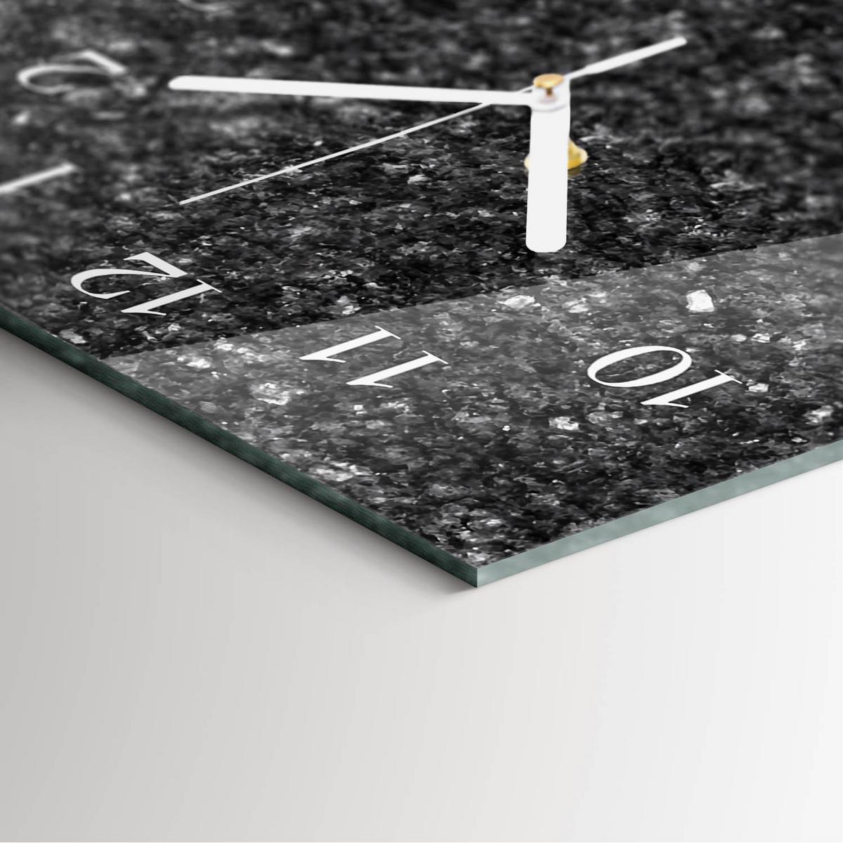 WANDUHR aus Glas 30x60 cm - Graphit - Grau, Glas (30/60/0.4cm) - TULUP