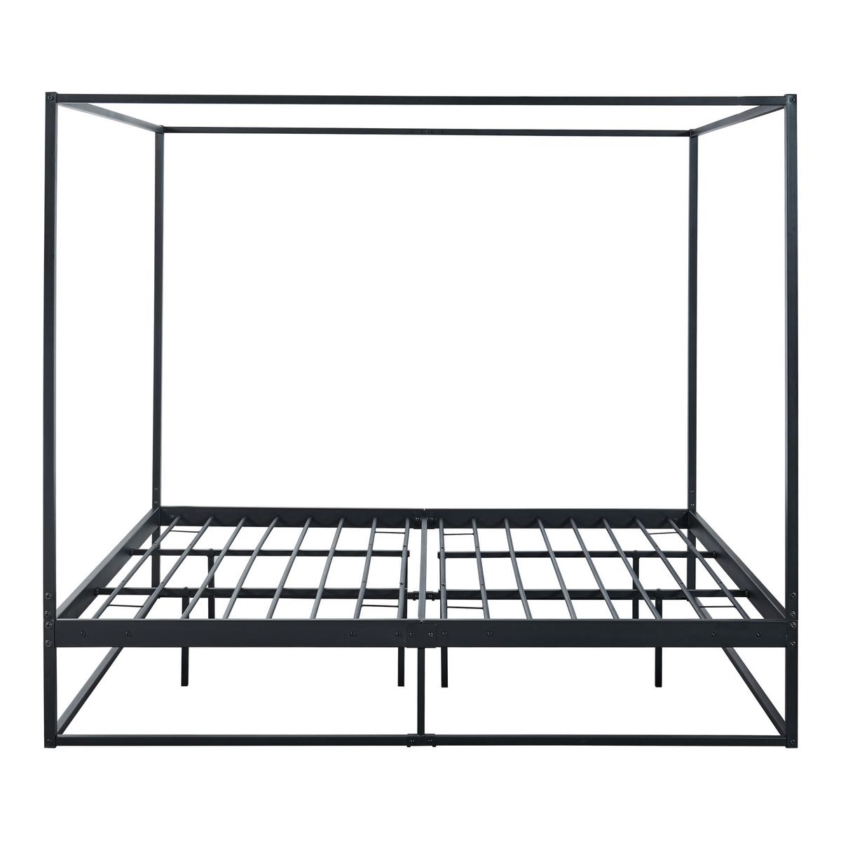 HIMMELBETT Kristianstad - Schwarz, Metall (180/200cm) - [en.casa]