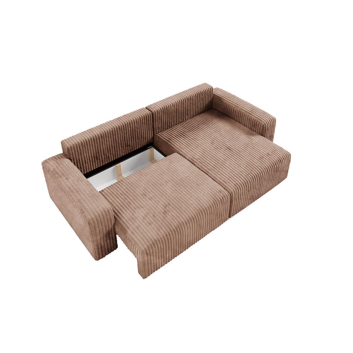 ECKSOFA Angela 3 Sitzplätze Hellbraun - Braun, Holz (252/149cm) - Petits-meubles