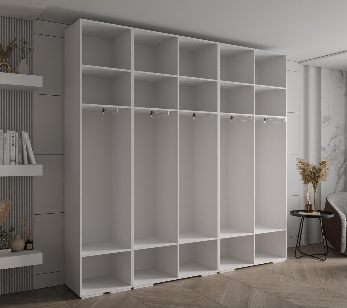 DREHTÜRENSCHRANK 236.7/250/47 5-türig - Schwarz/Weiß, Holz/Metall (250/236.7/47cm) - MÖBEL KRYSPOL
