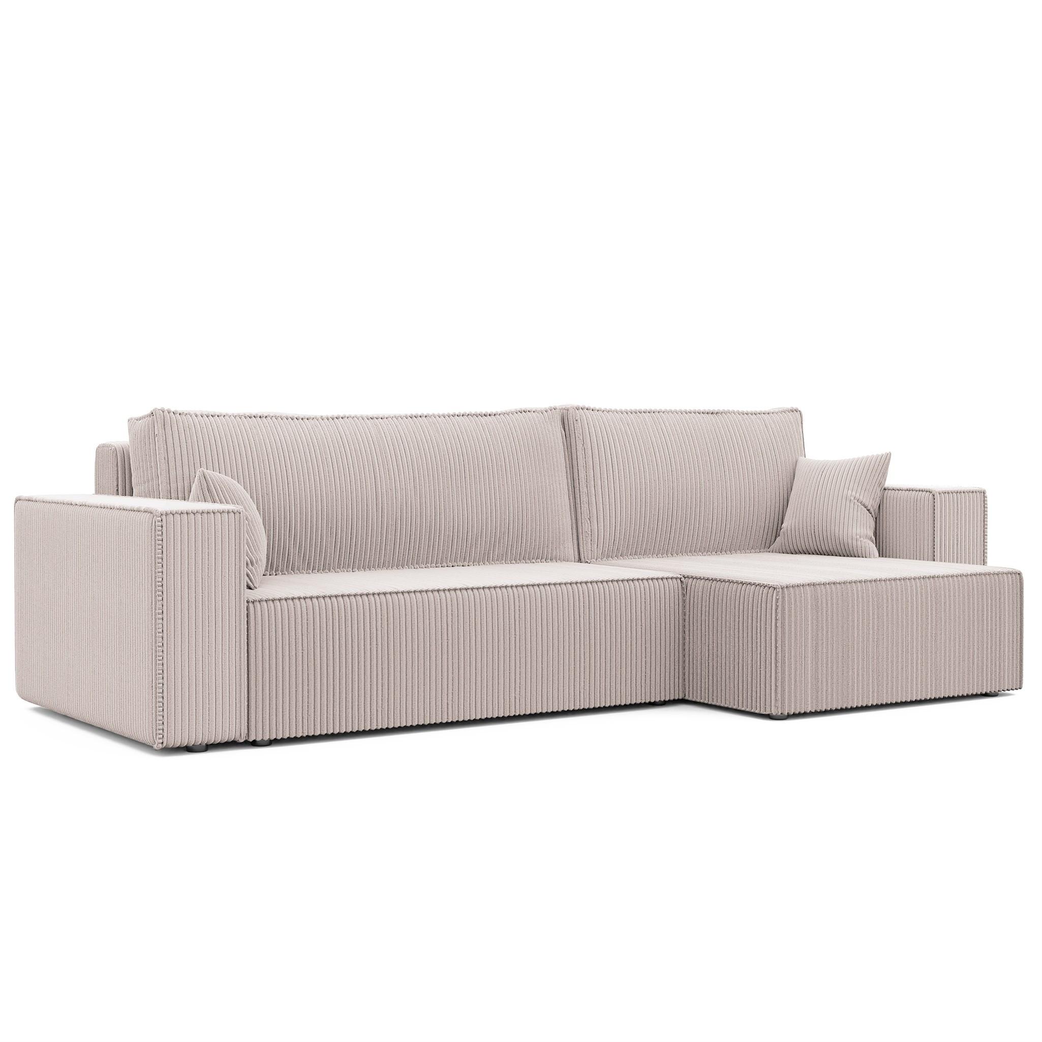 ECKSOFA Adara Max Mit Schlaffunktion - Weiß, Holzwerkstoff/Textil (145/276cm) - Fun Möbel