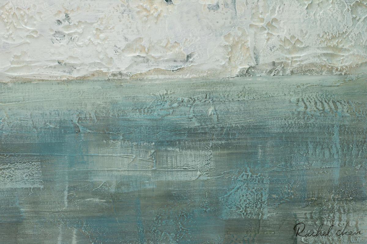 ÖLGEMÄLDE 100/75 cm - Petrol/Weiß, Holz/Textil (100/75cm) - KUNSTLOFT