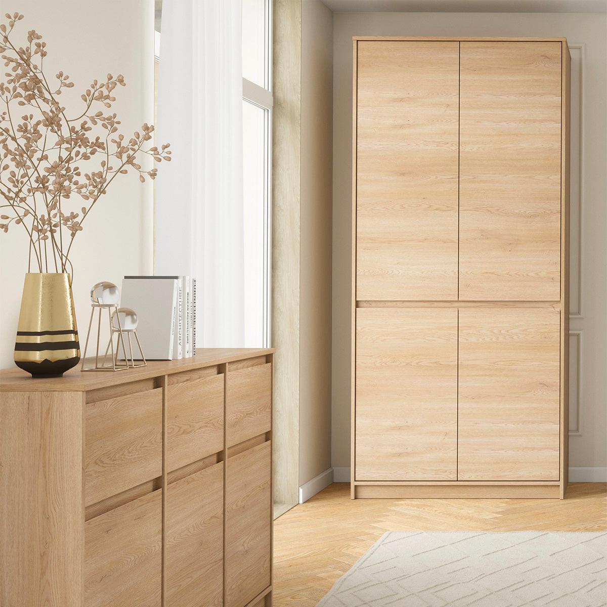 KLEIDERSCHRANK 4 Türen Beck Holz - Braun, Holzwerkstoff (90.8/197.6/52.1cm) - Petits-meubles