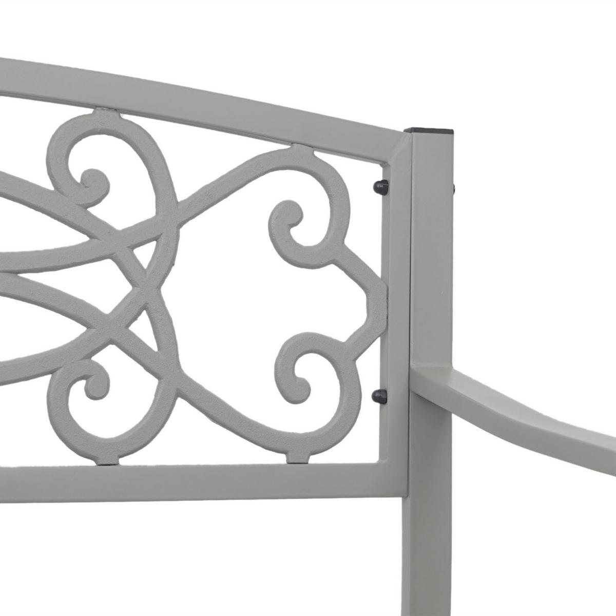 GARTENBANK Grau - Grau, Metall (127/87/58cm) - MCW