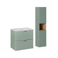 BADMÖBEL 60cm Jade 2er-Set Grün - Grün, Holzwerkstoff (60/57/40cm) - Petits-meubles