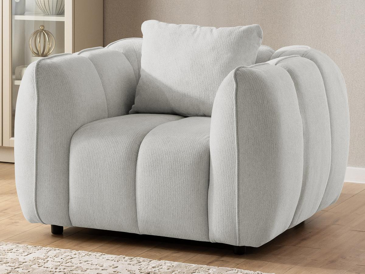 SITZGARNITUR 2+1 Nubira in tief gesteppter Bubble-Optik aus weichem Hellgrau Strukturstoff im modernen Design - Hellgrau/Schwarz, Holz/Kunststoff (172/69/89cm) - S-Style Möbel