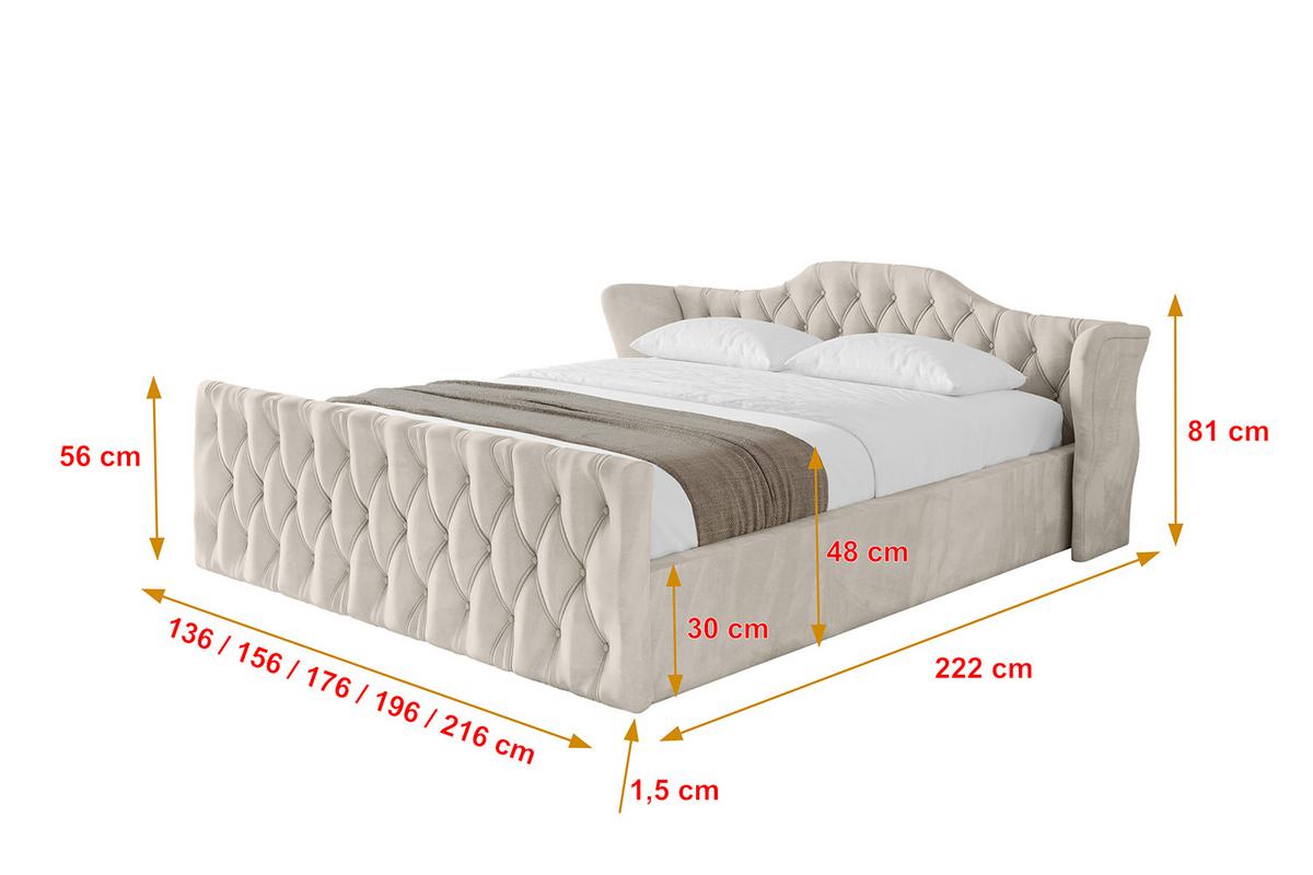 POLSTERBETT mit Bettkasten, Fußteil und Lattenrost, Boxbett ohne Matratze - ZORAN-Z-V1 120x200 Beige - Beige, Holzwerkstoff/Textil (120/200cm) - ALTDECOR