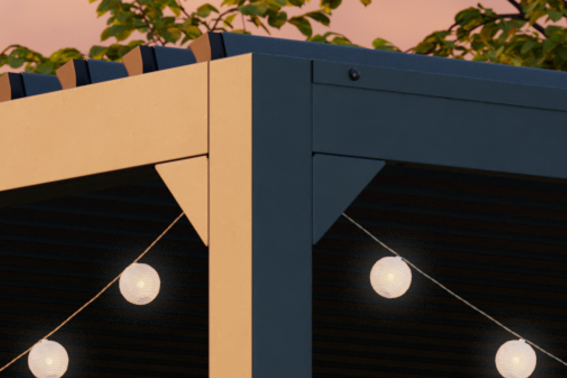 Pavillon Anthrazit quadratisch Aluminiumguss pulverbeschichtet matt inkl. Befestigungsmaterial regenabweisend 