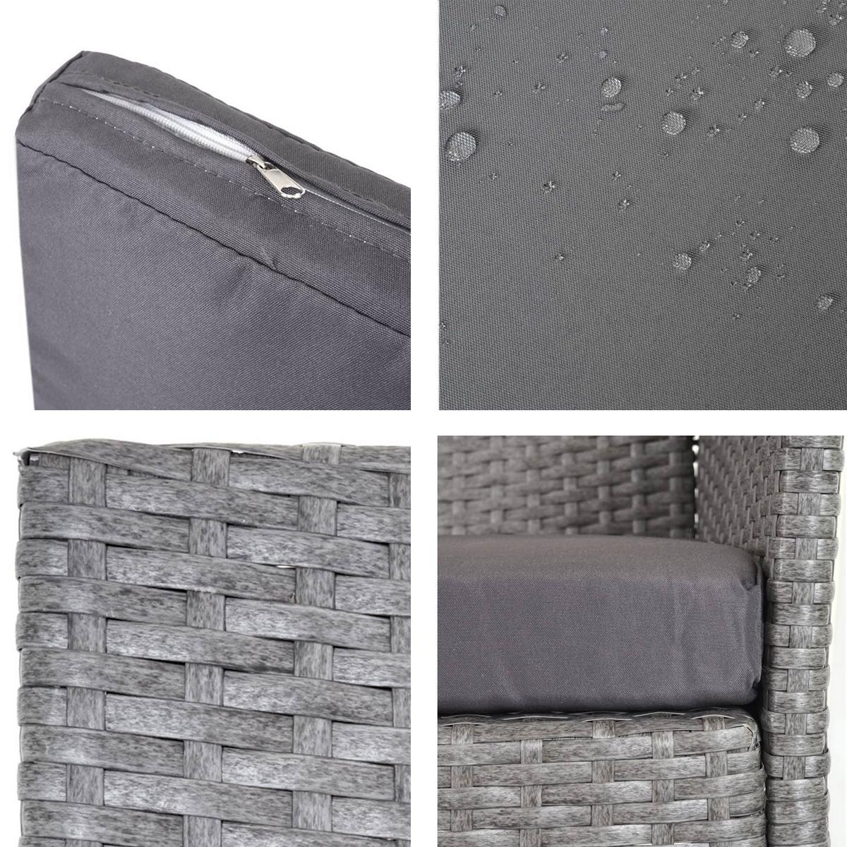 POLY-RATTAN SESSEL HALDEN Grau, Anthrazit 2er-Set - Anthrazit/Grau, Kunststoff (59/83/60cm) - MCW