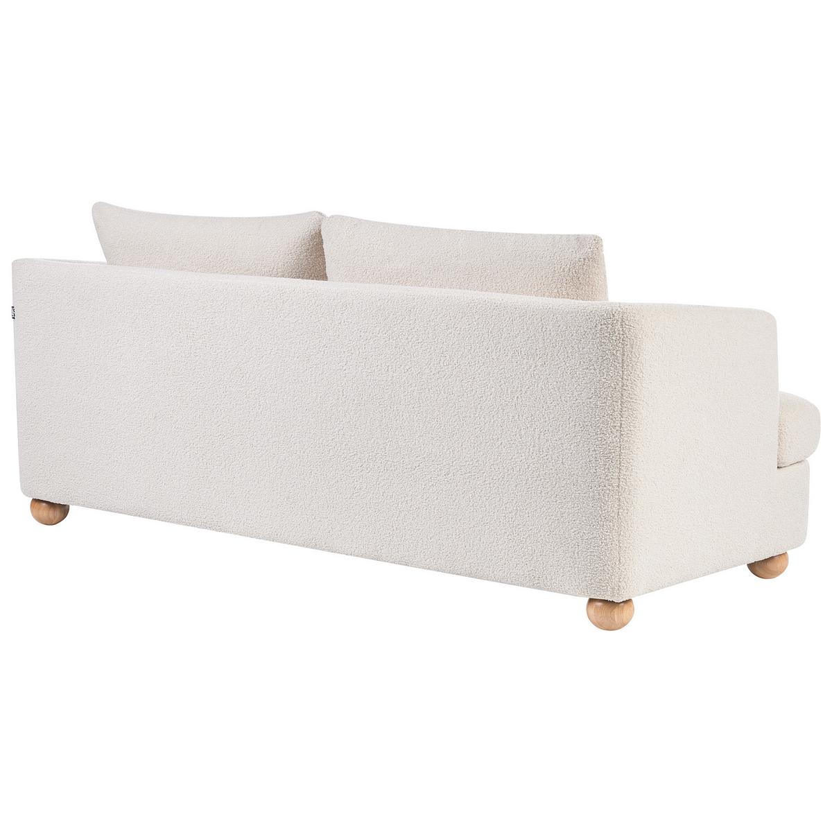 3-SITZER-SOFA Bouclé Cremeweiß Rattvik - Hellbraun, Textil (198/86/82cm) - Beliani