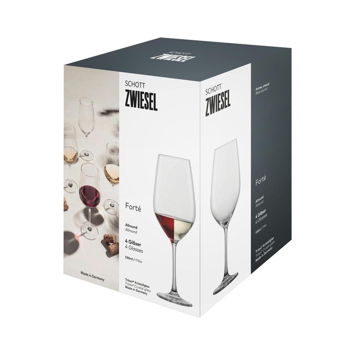 WASSERGLÄSER / ROTWEINGLÄSER Forté transparent 530 ml 4er Set - Transparent, Glas (0.53L) - Schott Zwiesel