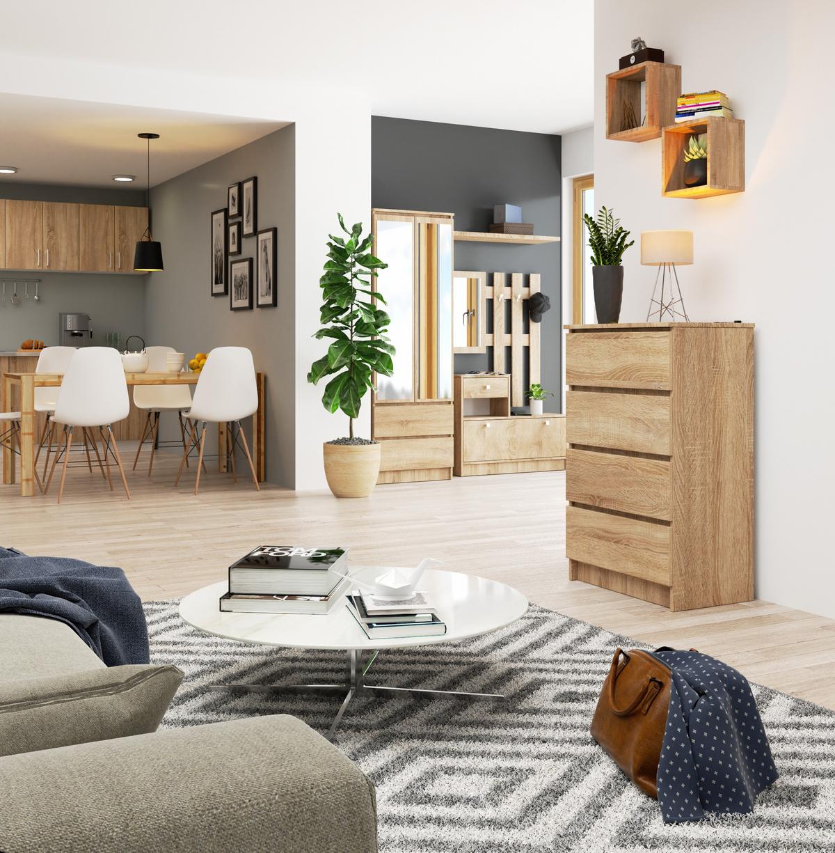 KOMMODE Eiche Sonoma 99/60/40 - Sonoma Eiche, Holzwerkstoff (60/99/40cm) - RAUMHIRSCH FURNITURE