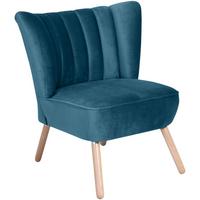 SESSEL Kadisha Bezug Samtvelours Buche natur / petrol - Buchefarben/Petrol, Kunststoff (70/80/66cm) - 58aufmkessel