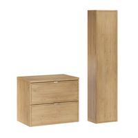 WASCHTISCHUNTERSCHRANK 60cm Elias 2er-Set Holz - Braun, Holzwerkstoff (60/50/46cm) - Petits-meubles