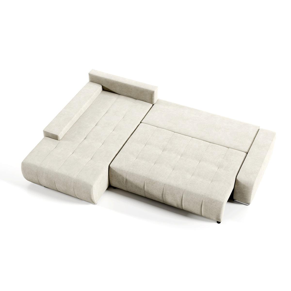 ECKSOFA Jonas 4 Sitzplätze Cremeweiß - Grün, Holzwerkstoff (265/185cm) - Petits-meubles
